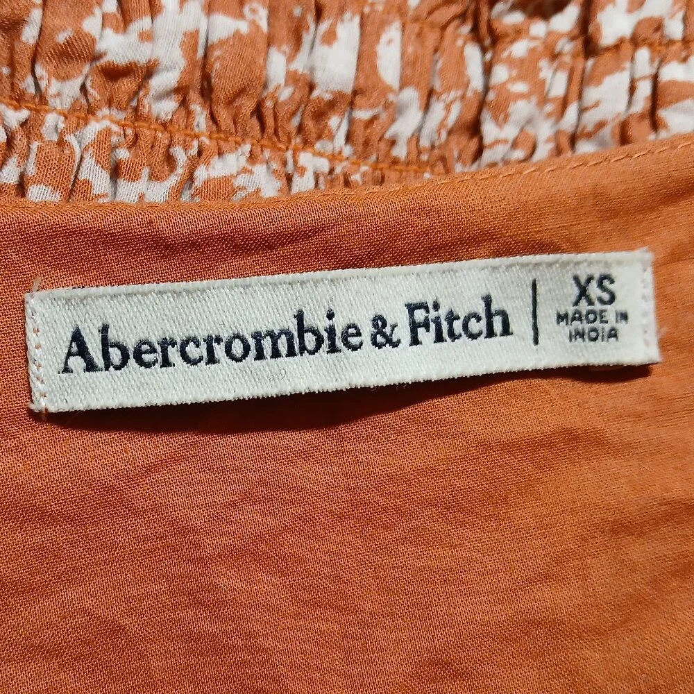 ABERCROMBIE & FITCH Orange Cream Flutter Sleeve Sweetheart Babydoll - Picture 6 of 9